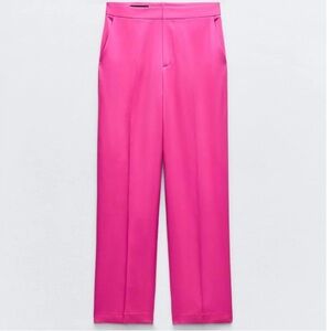 Zara Satin Effect Pink Pants